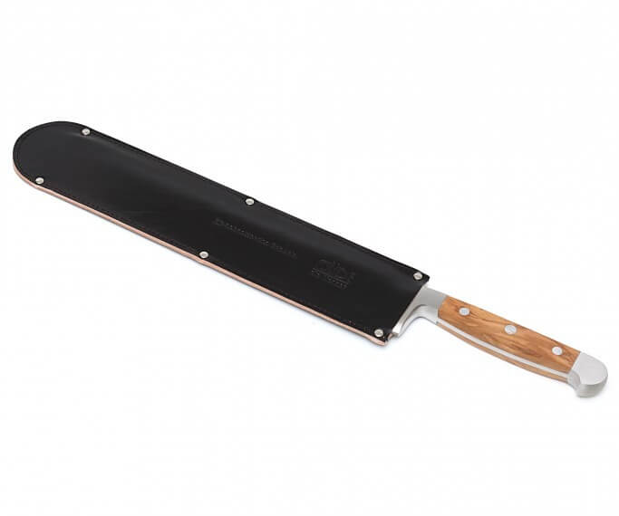 Protège-lame en cuir noir Güde 32cm pour couteau à pain