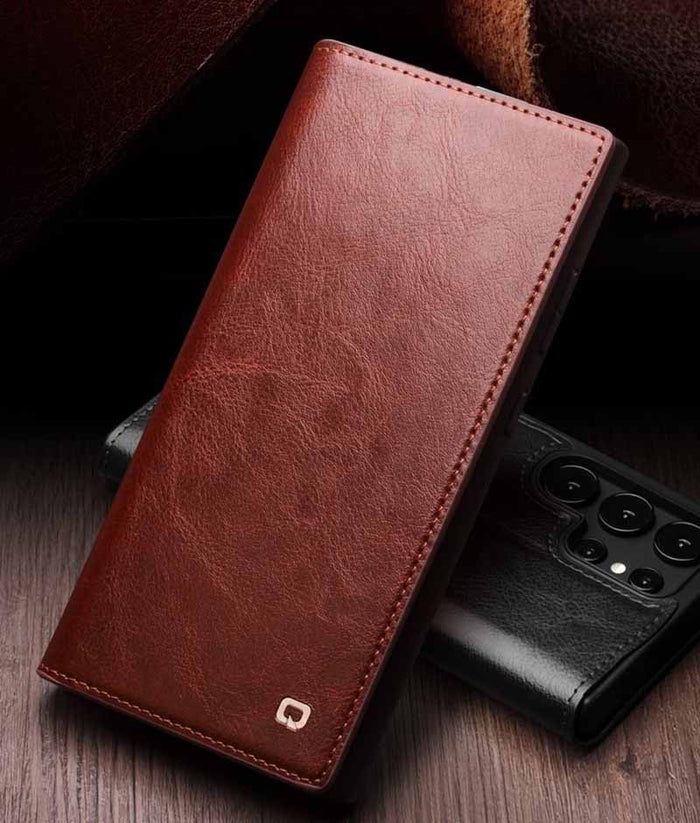 QIALINO SAMSUNG Galaxy S25 Series | Classic Genuine Leather Case