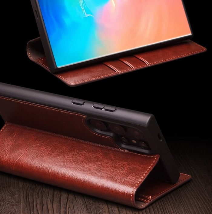 QIALINO SAMSUNG Galaxy S25 Series | Classic Genuine Leather Case
