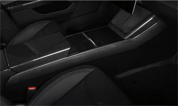 Real Dry Carbon Fiber Center Console Side Panel Overlays for Model 3 Highland & New Model Y (2 Pieces) - Tesery Official Store
