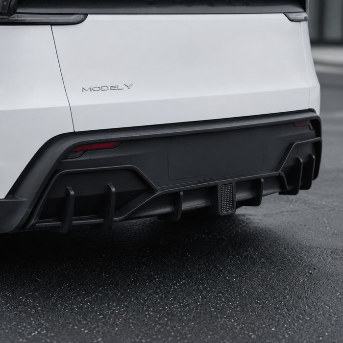 Rear Bumper Lip Spoiler & Diffuser with Flashing LED Pilot Brake Light for Model Y Juniper - Tesery Official Store