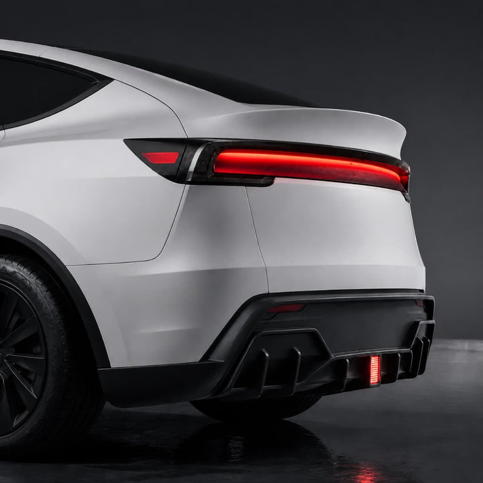 Rear Bumper Lip Spoiler & Diffuser with Flashing LED Pilot Brake Light for Model Y Juniper - Tesery Official Store