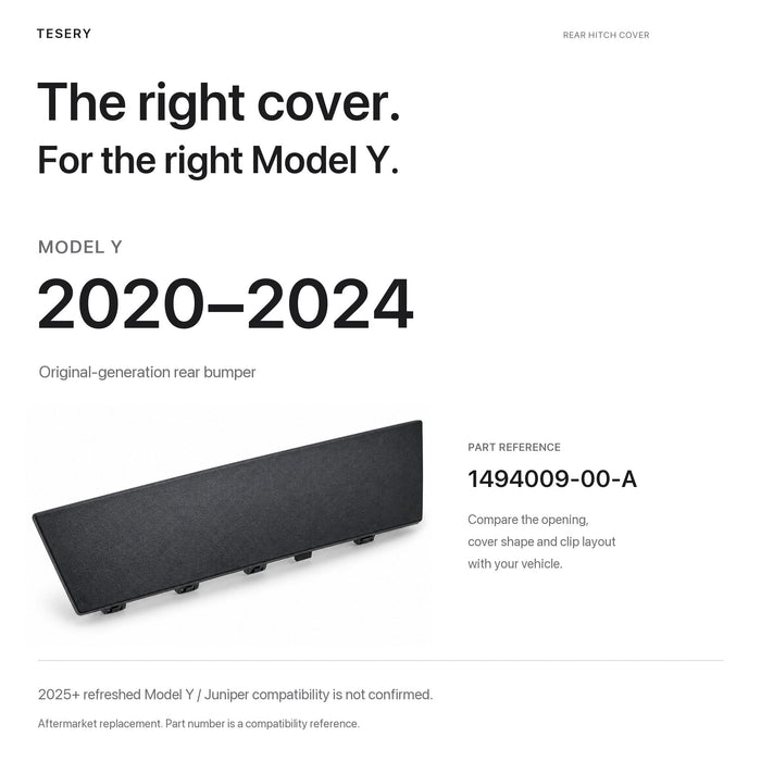 Rear Hitch Cover for Tesla Model Y - 1494009-00-A - Tesery Official Store