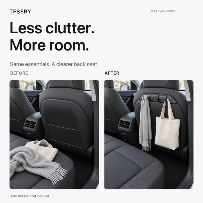 Rear Seat Back Hooks & Organizer for Tesla Model 3/Y | TESERY - Tesery Official Store