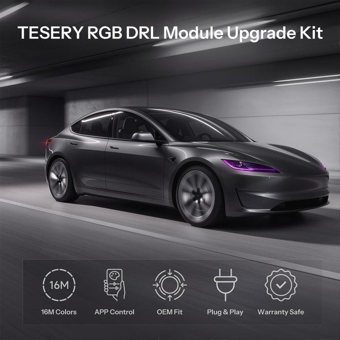 RGB DRL Module Upgrade Kit for Model 3 Highland丨App & Remote Control - Tesery Official Store
