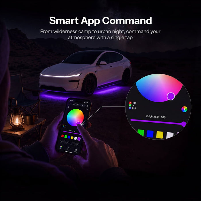 RGB Underglow LED Chassis Ambient Lighting Kit for Model Y Juniper / Model 3 Highland - Tesery Official Store