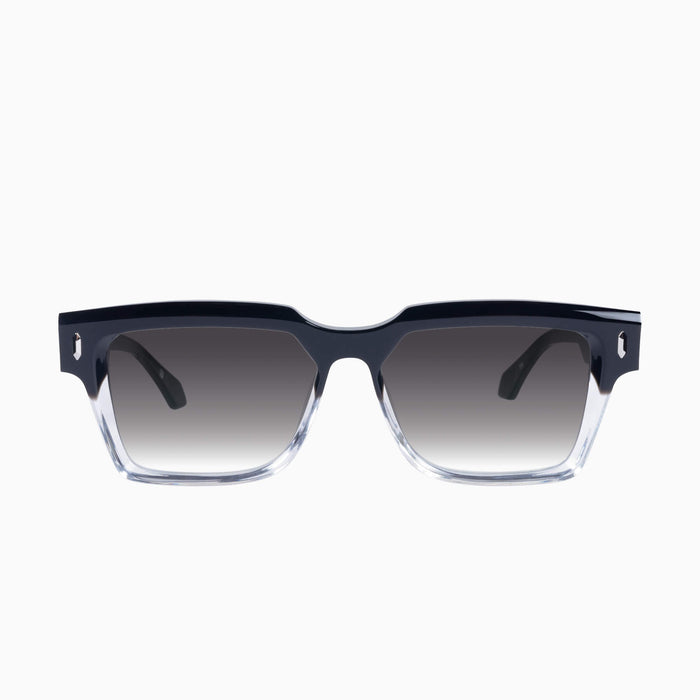 Gloss Black To Crystal Fade w. Silver Metal / Black Gradient Lens
