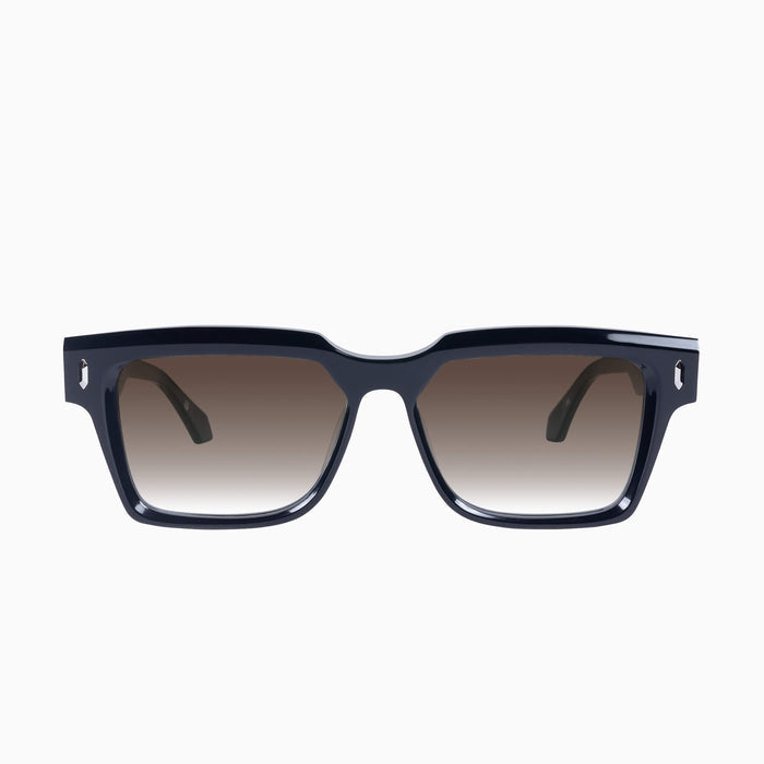 Gloss Black w. Silver Metal / Brown Gradient Lens