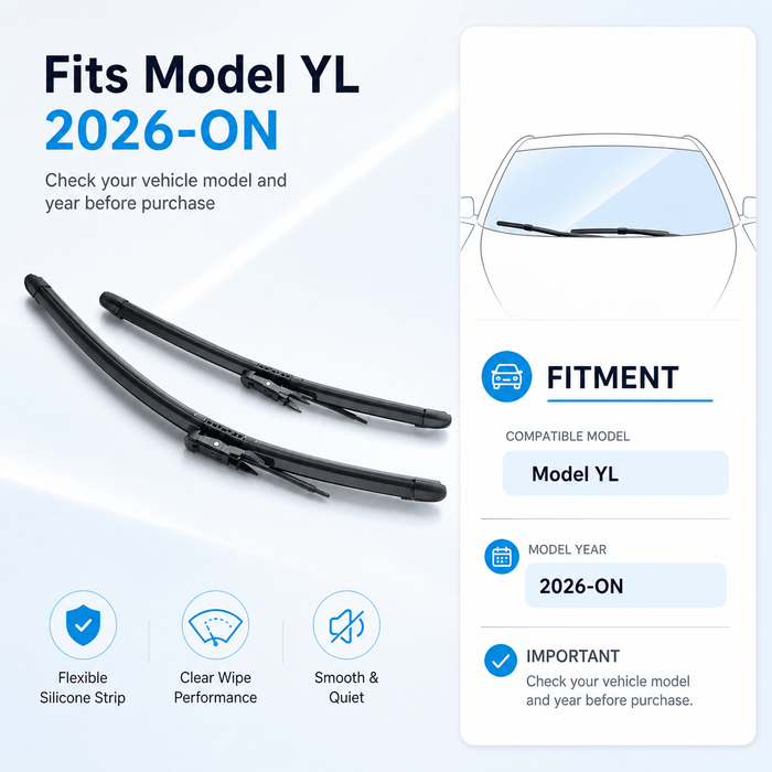 Premium Rubber Windshield Wiper Blades for Model YL 2026+ - Tesery Official Store