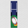 Rugby Banner on White Brick Wall