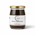 Glass jar of mushroom-based Salsa Tartufata sauce with 3% Tuber aestivum