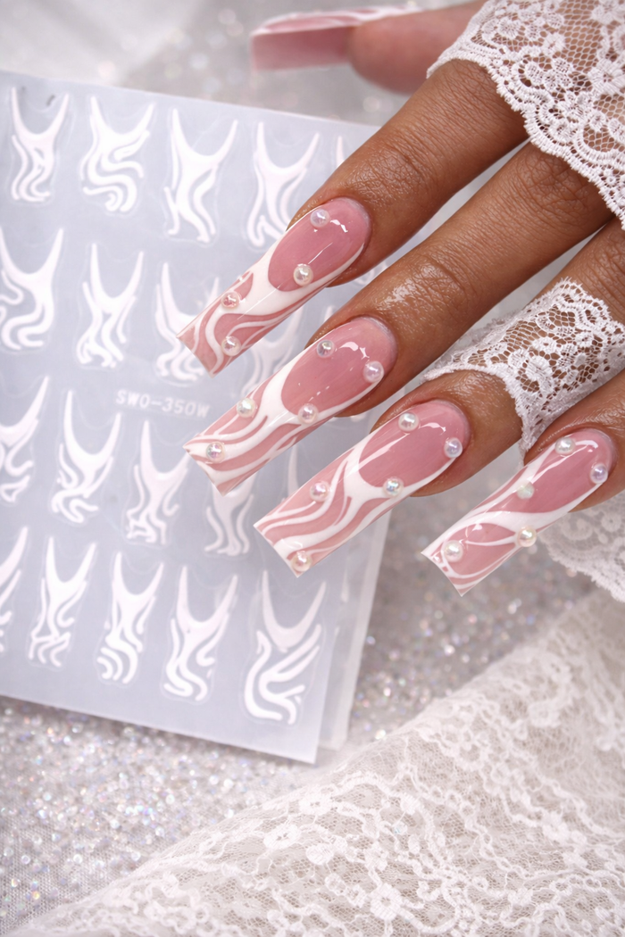 Sheer Elegance – 2 Piece Nail Art Stickers - Drip Lab Nail Co.