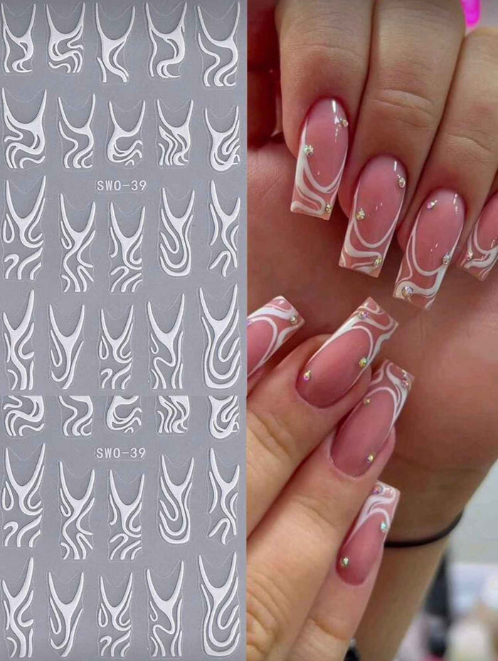 Sheer Elegance – 2 Piece Nail Art Stickers