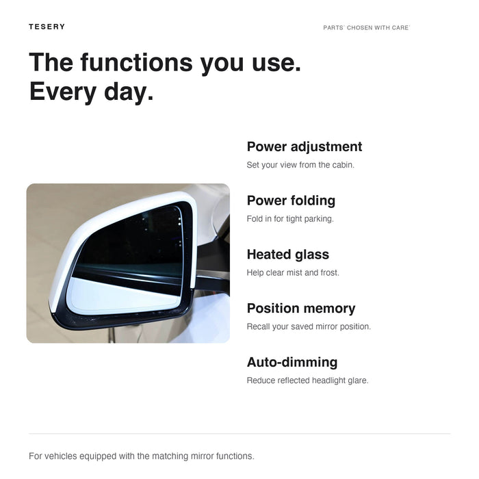 Side Mirror Assembly for Tesla Model Y Juniper & Model YL - Tesery Official Store