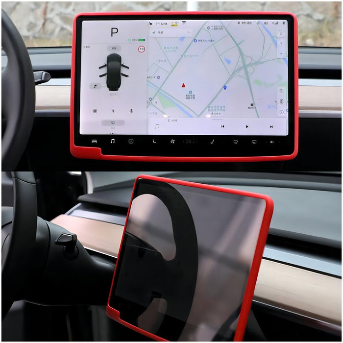 Model 3 2017-2023.10 & Model Y 2020-2025.03 / WITH TESLA Embossed letters / Red