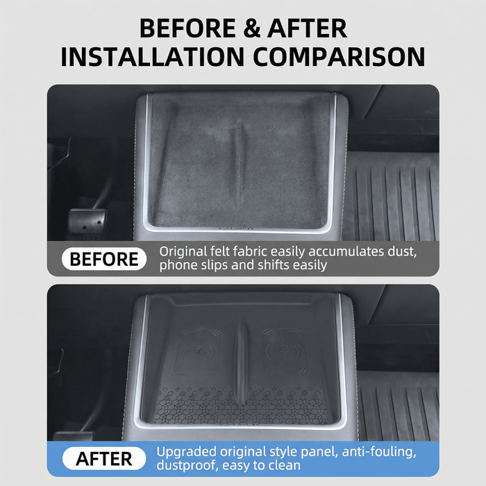 Silicone Center Console Mat for Model Y Standard 2026 – Non - Slip Wireless Charging Pad Cover - Tesery Official Store