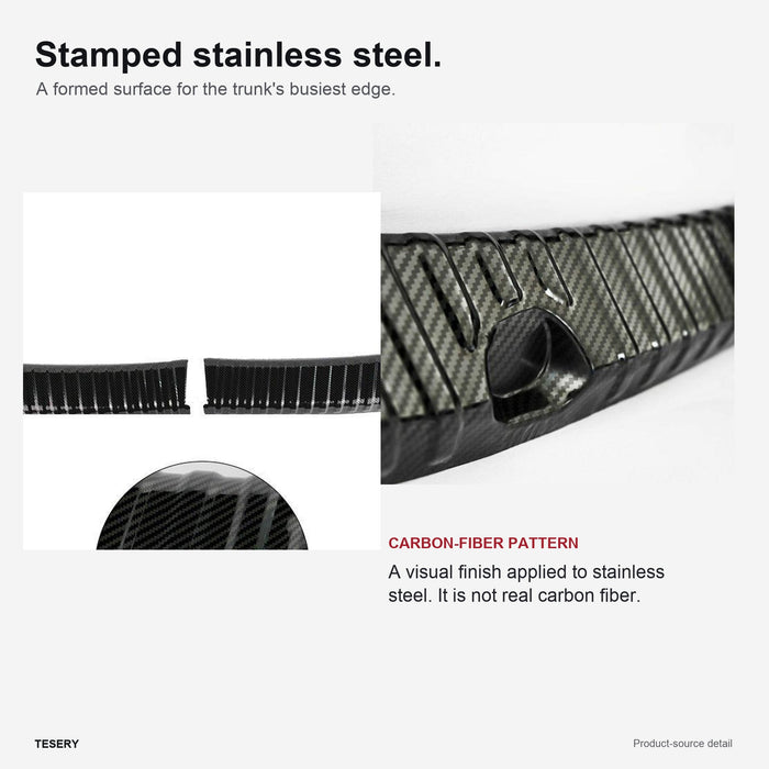 Stainless Steel Trunk Sill Protector for Tesla Model Y 2020–Mar 2025 - Tesery Official Store