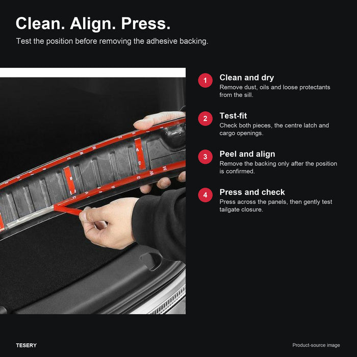 Stainless Steel Trunk Sill Protector for Tesla Model Y 2020–Mar 2025 - Tesery Official Store