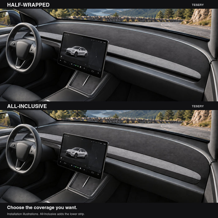 Suede-Fabric Dashboard Mat for Tesla Model 3 Highland, Model Y Juniper & YL - Tesery Official Store