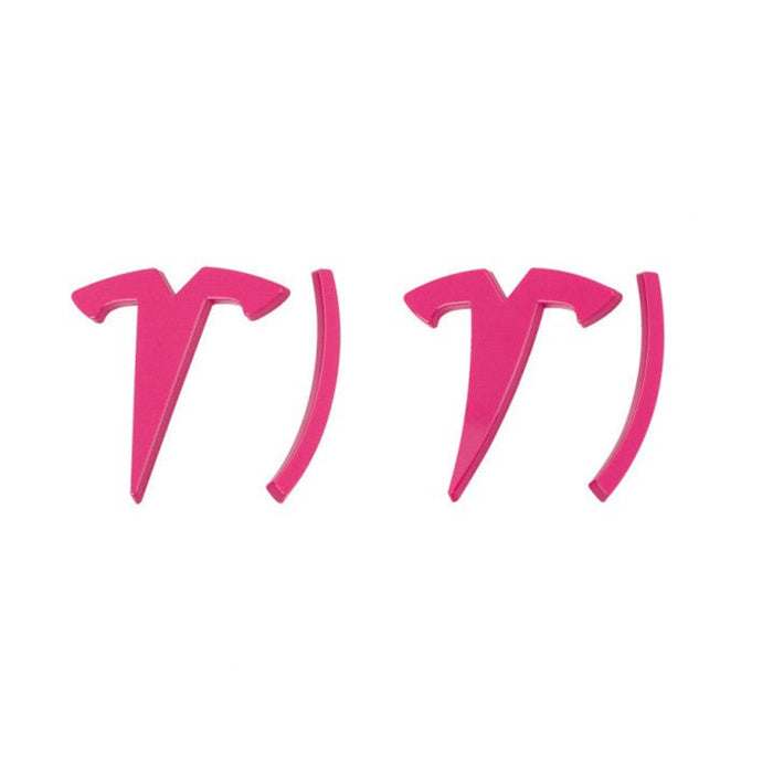 Model 3 2017 - Present / Front and Rear Tesla “T” Logo / Dark pink