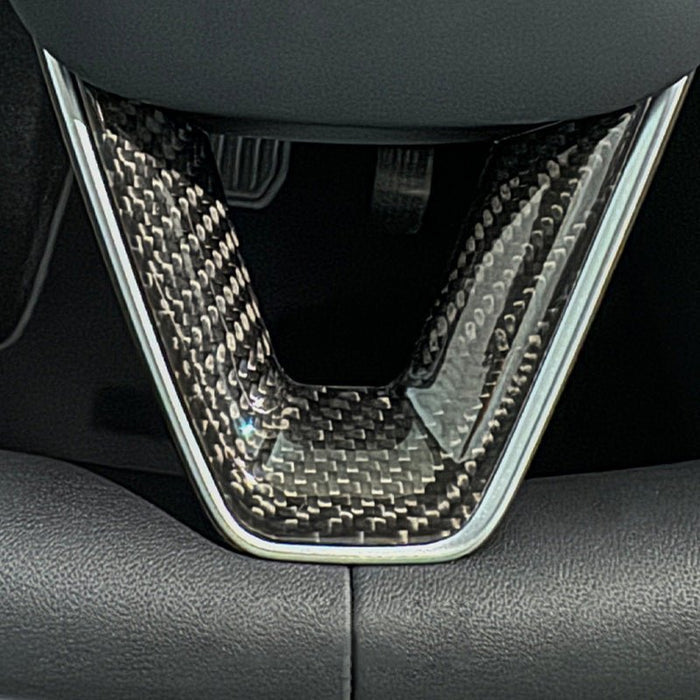 Dry Carbon Fiber Steering Wheel V - Cover for Model 3 Highland & Model Y - Tesery Official Store