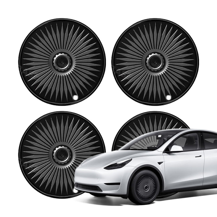 Model Y 19″ Gemini Wheels (2020 - 2025.03) / Bright black + Black edge + Gray stripe