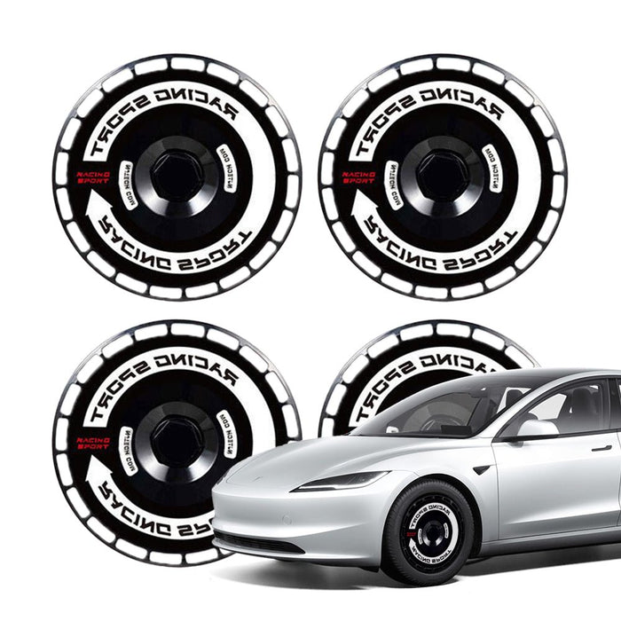 Model Y Juniper (19" Gemini) | 2025+ / Black Hubcap | Double Black Racing Rings