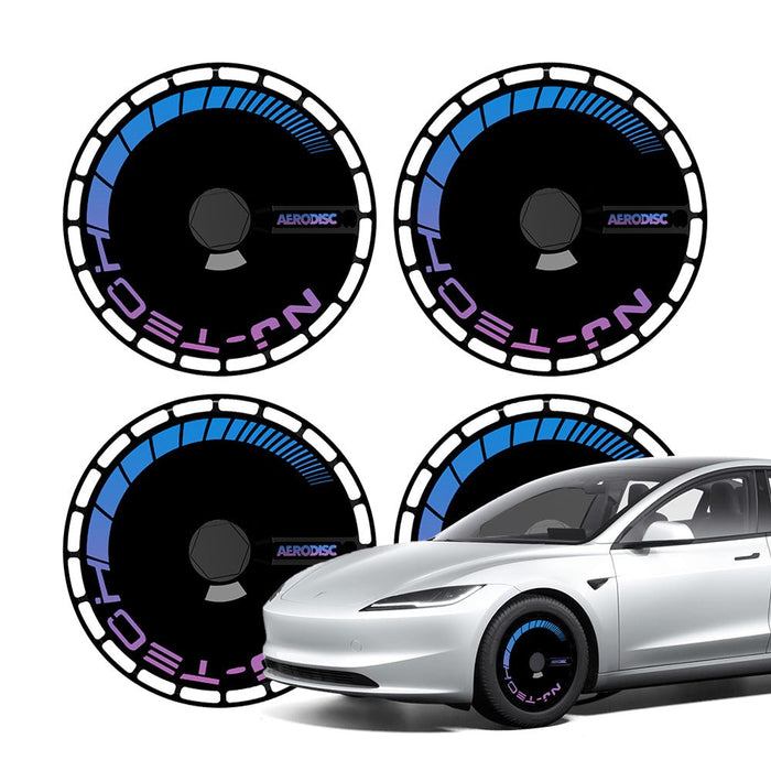 Model Y Juniper (19" Gemini) | 2025+ / Black Hubcap | Cyberpunk Neon Pink & Blue