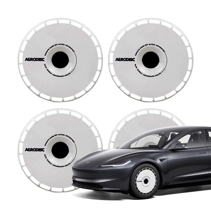 Model Y Juniper (19" Gemini) | 2025+ / White Hubcap | Classic "AERODISC"