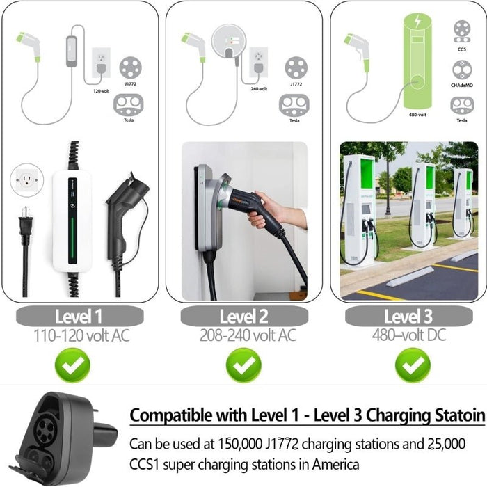 CCS1×J1772 2-in-1 Charging Adapter for Tesla Model 3/Y (After 2020.2 and 2019-2022 Original Supports CCS1) - Tesery Official Store