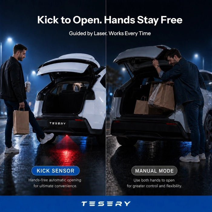 TESERY Laser-Guided Kick-to-Open Trunk Sensor Light for Model Y (2020–2026) - Tesery Official Store