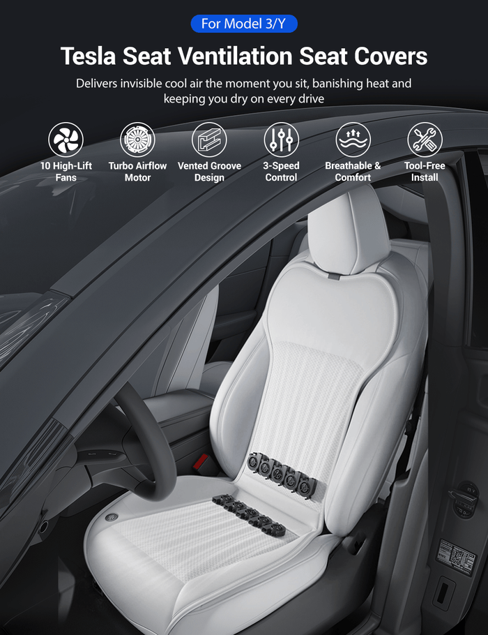 TESERY Seat Ventilation Seat Covers for Model 3 Highland & Model Y Juniper - Tesery Official Store