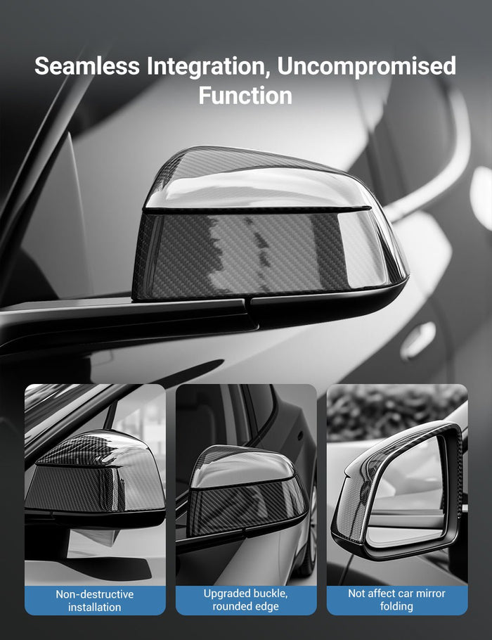 TESERY Side Mirror Cover for Tesla Model Y Juniper ( OEM Style ) - Dry Carbon Fiber Exterior Mods - Tesery Official Store