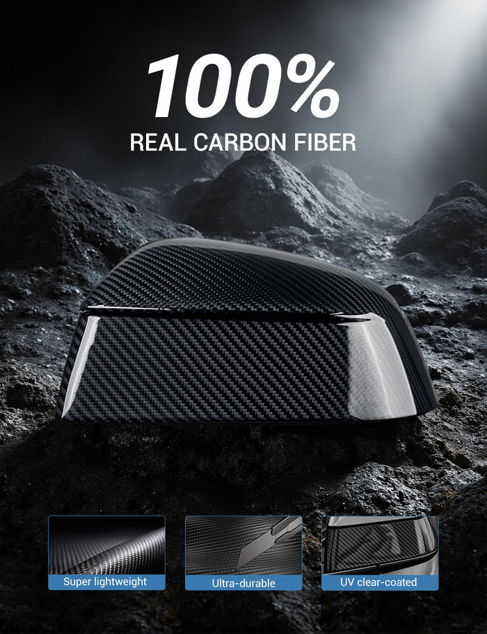 TESERY Side Mirror Cover for Tesla Model Y Juniper ( OEM Style ) - Dry Carbon Fiber Exterior Mods - Tesery Official Store