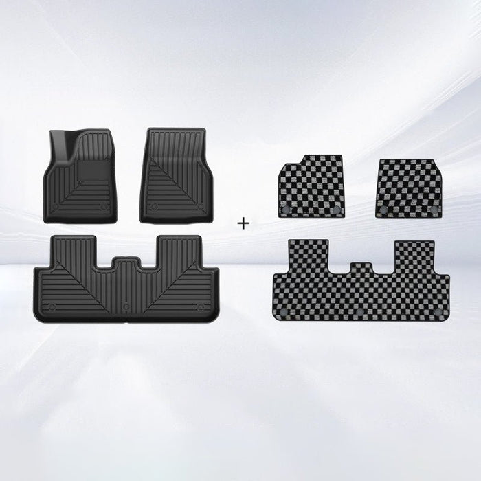 TPE Mats + Checkered Carpet (Black & Gray) / Only for Left-Hand Drive (LHD)