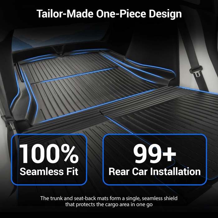 TESERY Trunk Mat With Backrest Mat for Tesla Model 3 Highland - Tesery Official Store