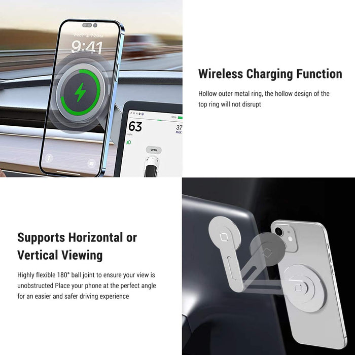 Wireless Magnetic Phone Mount for Tesla Model 3 / Y / S / X 2017-2023 - Tesery Official Store
