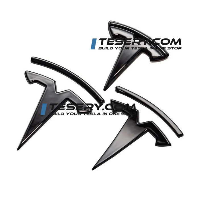 Model 3 2017-2023 / Glossy black / Steering Wheel & Front & Rear Trunk (3 Pcs)
