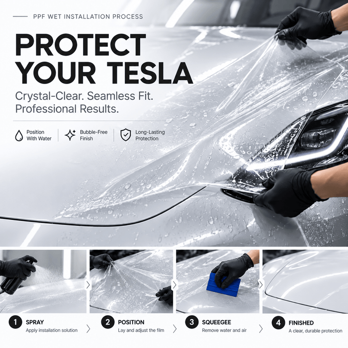 TPU Glossy Full Front Car Paint Protection Film (PPF) for Tesla Model 3 | Tesery - Tesery Official Store