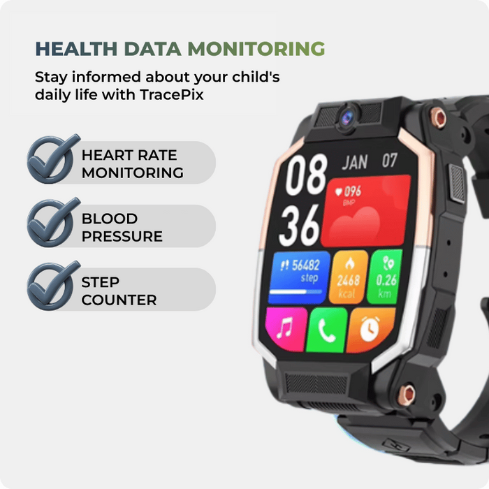 TracePix - Flippable All-in-One Children Smartwatch, 2 colors - Black & Pink, IP54 Water-proof, Remote Control *Pre-Order Exclusive Discount*