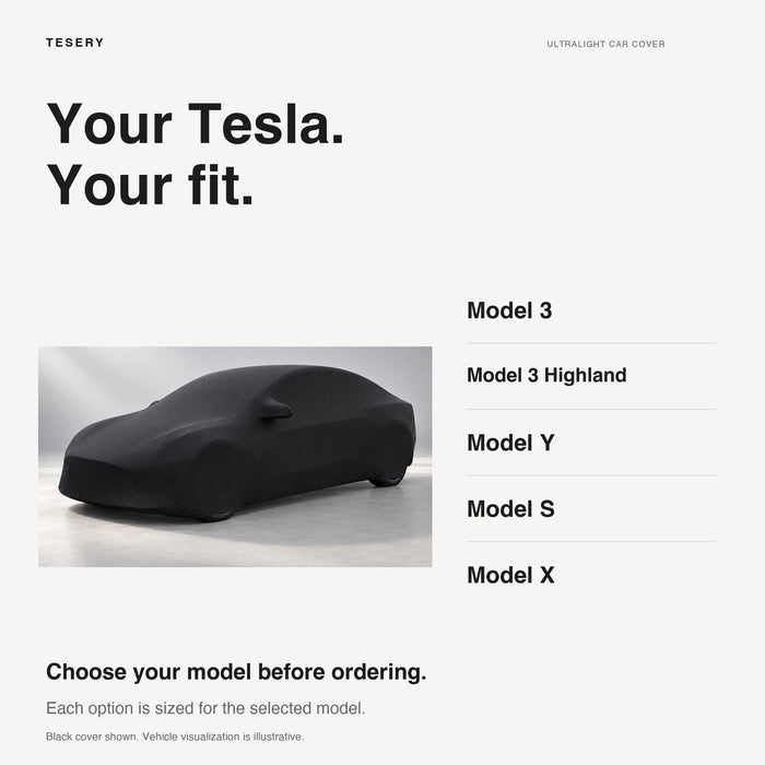 Ultralight Car Cover for Model 3/Y/X/S | Indoor & Outdoor | UV Protection | Stretchable - Tesery Official Store