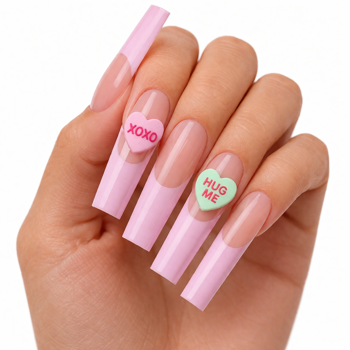 Valentines Nail Charms - Must try our Heart Shaped Conversation Charms - Drip Lab Nail Co.