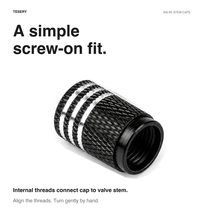 Valve Stem Caps 4 Pack Fit Suitable for Tesla 3/Y/S/X 2017-ON - Tesery Official Store
