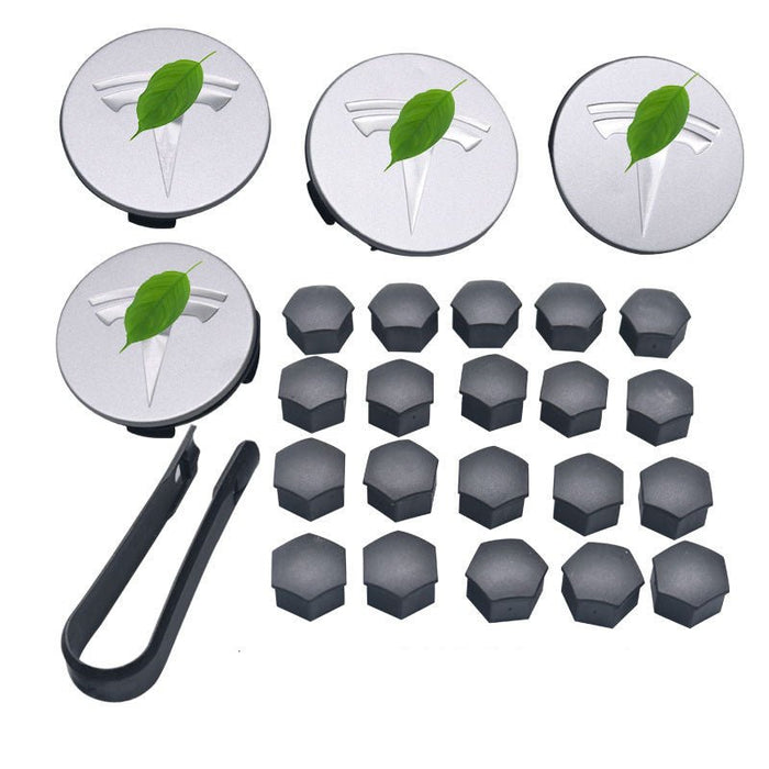 Gray silver wheel cap (SALE) / Silver screw cap