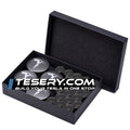 Gray silver wheel cap / matte black screw cap