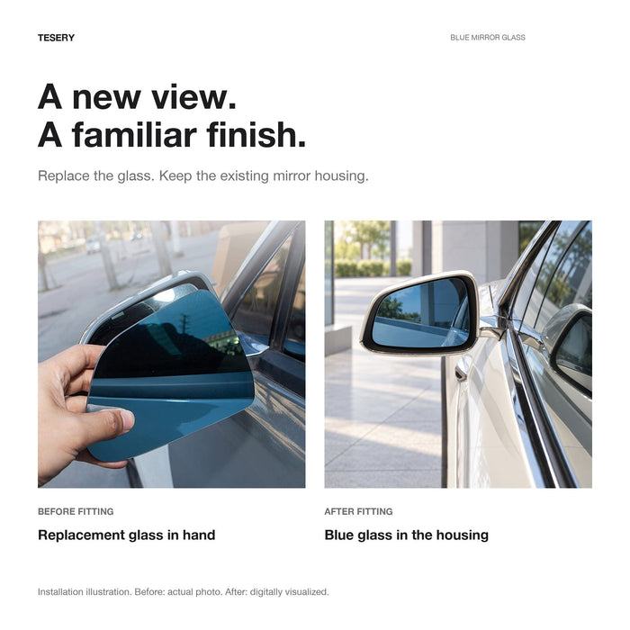 Wide-Angle Heated Mirror Glass for Tesla Model 3/Y/X/S - Tesery Official Store