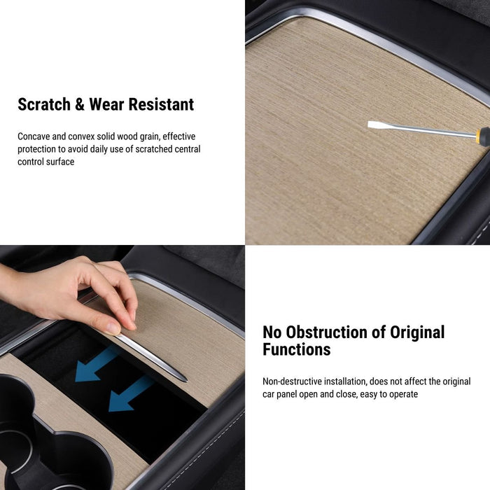 Wood Center Console Wrap for Tesla Model 3 / Y 2020-2023 - Tesery Official Store