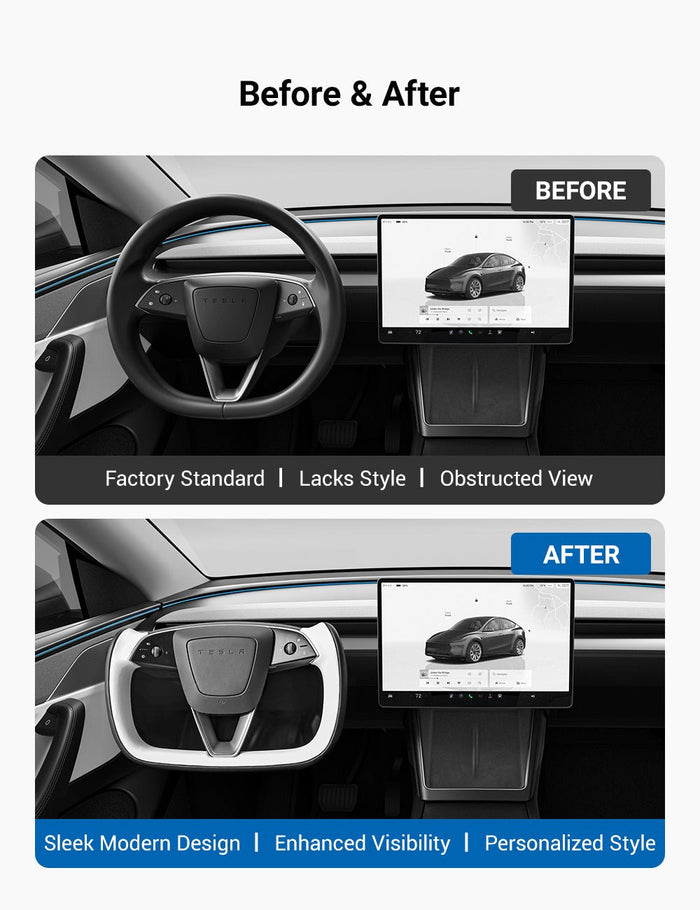 Yoke Steering Wheel for Model 3 Highland / Model Y Juniper【Two - Tone Style】 - Tesery Official Store
