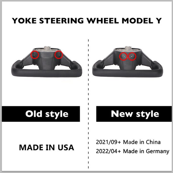 Yoke Style Steering Wheel for Model 3 / Y【Black & White Leather】 - Tesery Official Store