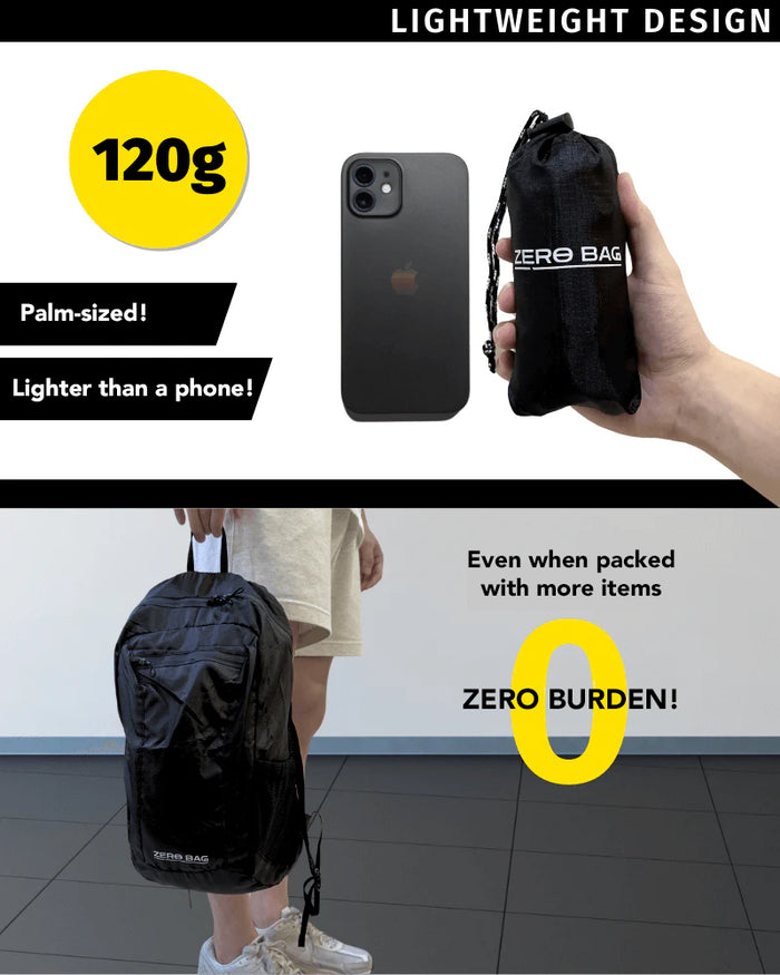 ZERO Bag Ultra-Light Portable 15L Foldable Backpack